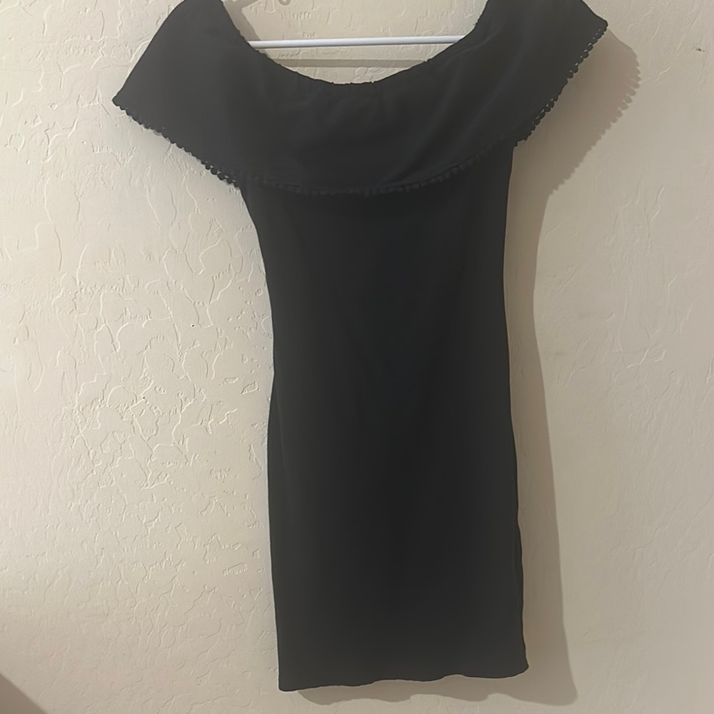 WAYF Black Off-Shoulder Dress